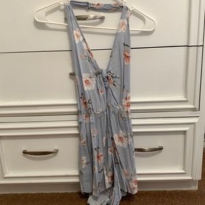 Kendall and Kylie backless romper with light pink flowers